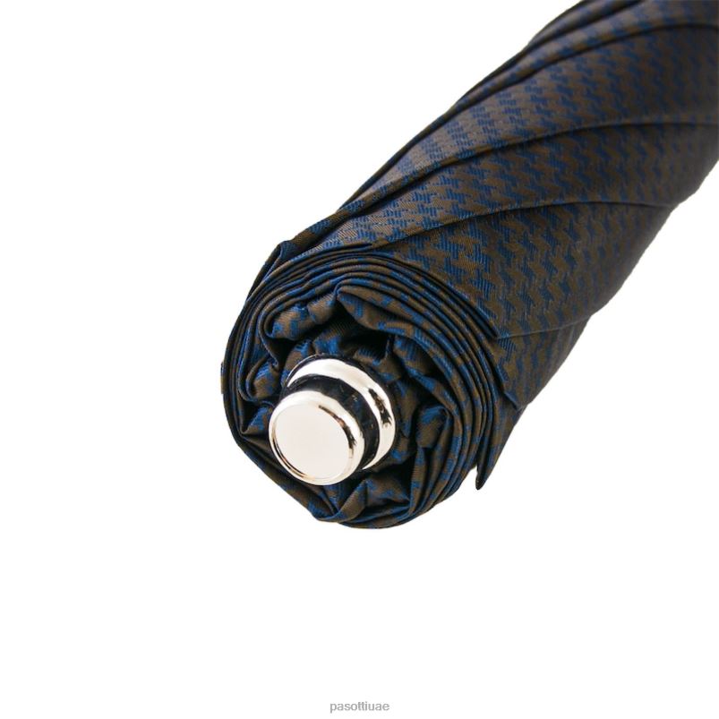 مظلة | 64 52682-3 s - مظلة قابلة للطي باللونين البني والبحري ومصنوعة من جلد النعام PASOTTI Z446V188